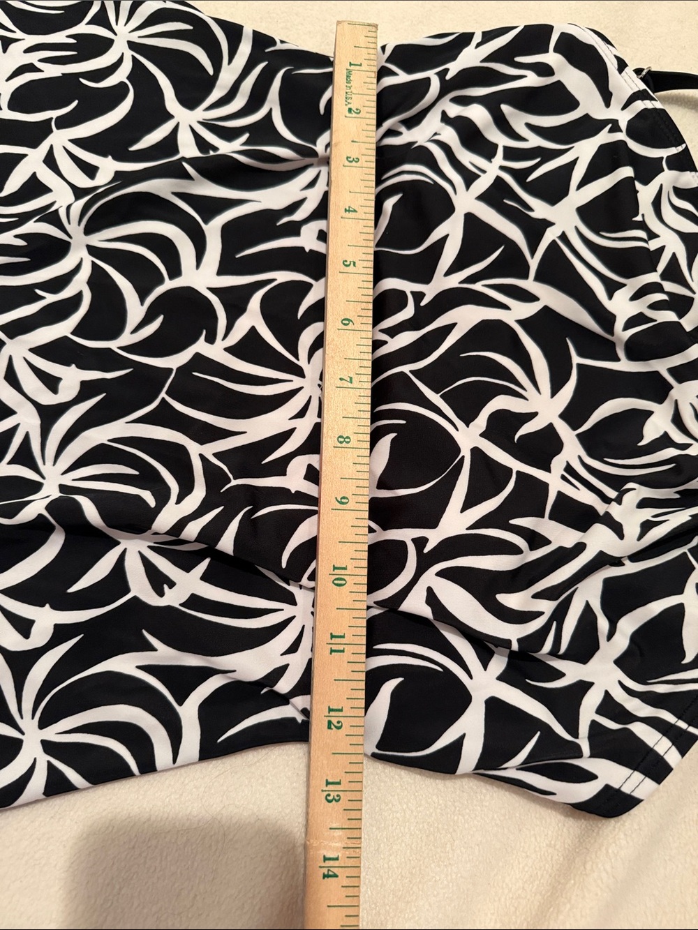 24th & Ocean Black and White One-Piece Swimsuit with Printed Overlay - Picture 9 of 9